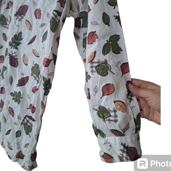 Erika & Co Vintage Falling Leafs Button Down Blouse - Picture 3 of 10